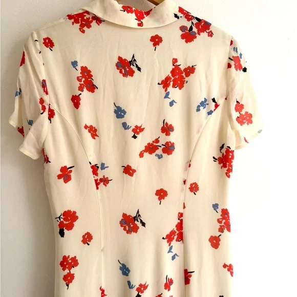 Reformation - Sheila Georgette Floral Print Midi Button Down Dress - Size 8 - Picture 10 of 14